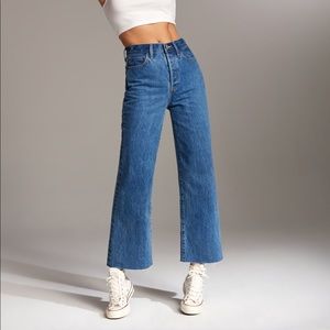 Denim Forum Wide Leg High Waisted Jeans